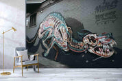 3D  Abstract  Hand-painted Dinosaur Skeleton Wall Mural Wallpaper SWW1014- Jess Art Decoration