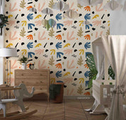 3D Hand Drawn Colored Leaves Wall Mural Wallpaper LQH 101- Jess Art Decoration
