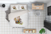 3D White Rabbit Basket Quilt Cover Set Bedding Set Duvet Cover Pillowcases SF37- Jess Art Decoration