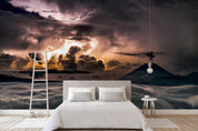 3D dark clouds lightning wall mural wallpaper 74- Jess Art Decoration