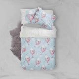 3D Unicorn Blue Quilt Cover Set Bedding Set Pillowcases 48- Jess Art Decoration