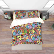3D Color Monster Doodle Quilt Cover Set Bedding Set Duvet Cover Pillowcases 37- Jess Art Decoration