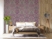 3D Vintage Floral Pattern Purple Wall Mural Wallpaper GD 3962- Jess Art Decoration