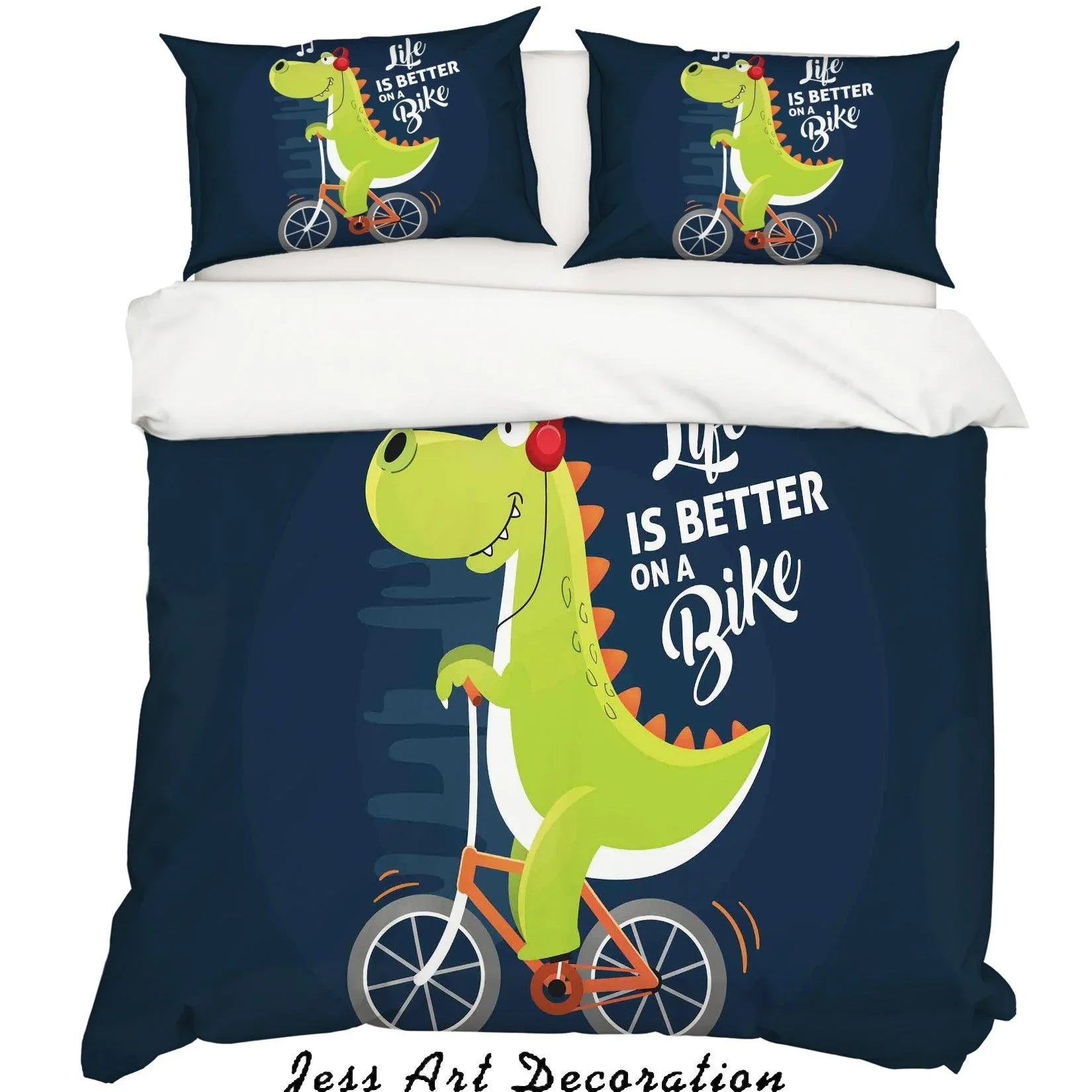 3D Green Dinosaur Quilt Cover Set Bedding Set Pillowcases 11- Jess Art Decoration