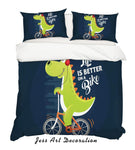 3D Green Dinosaur Quilt Cover Set Bedding Set Pillowcases 11- Jess Art Decoration