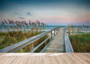 3D Beach Reed Grass Trestle Wall Mural Wallpaper LQH 194- Jess Art Decoration