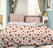 3D White Red Heart Quilt Cover Set Bedding Set Duvet Cover Pillowcases SF23- Jess Art Decoration