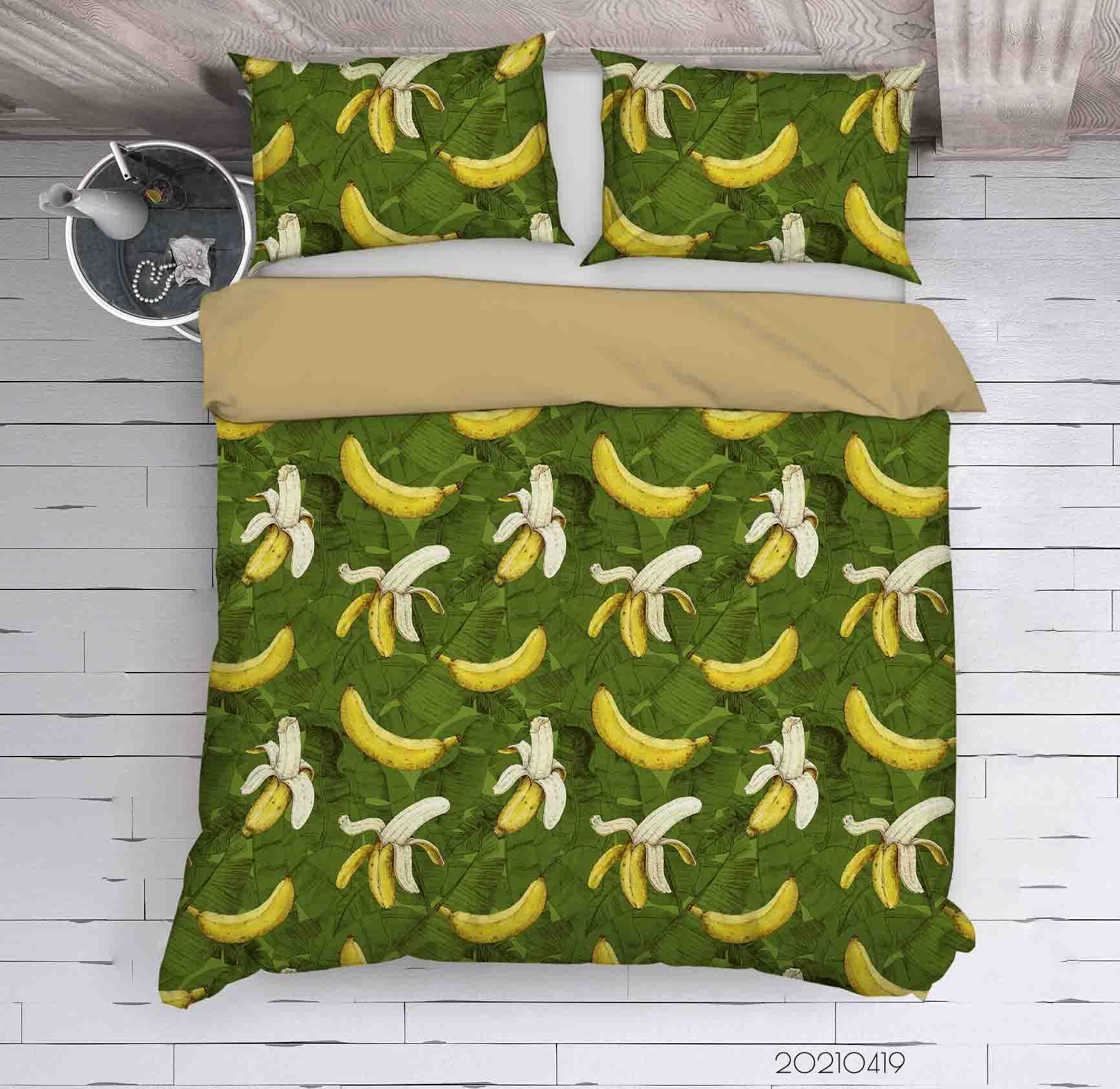 3D Tropical Banana Leaf Quilt Cover Set Bedding Set Duvet Cover Pillowcases 116- Jess Art Decoration