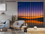 3D Golden Lake Sky Mountain Evening View Curtains and Drapes GD 2208- Jess Art Decoration