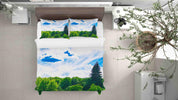 3D Landscape Cloud Sky Green Forest Tree Plant Quilt Cover Set Bedding Set Duvet Cover Pillowcases LXL- Jess Art Decoration