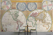 3D Retro World Map Wall Mural Wallpaper LQH 218- Jess Art Decoration