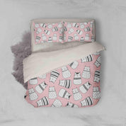 3D Pink Cat Kitty Quilt Cover Set Bedding Set Pillowcases 18- Jess Art Decoration