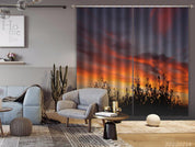 3D Woods Golden Red Sky Cloud Sunset Curtains and Drapes GD 2219- Jess Art Decoration