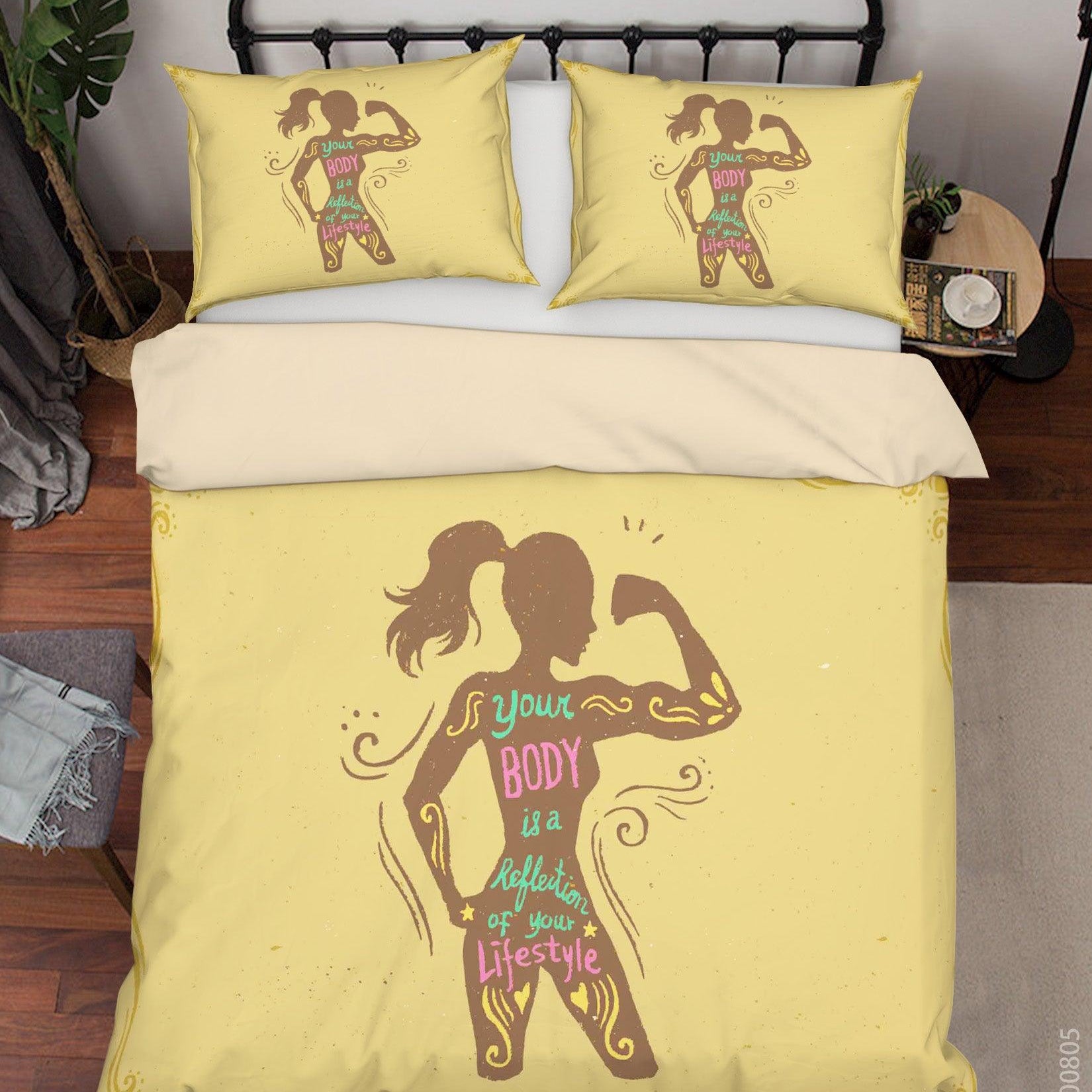 3D Girl's Lifestyle Body Fitness Quilt Cover Set Bedding Set Duvet Cover Pillowcases LXL 79- Jess Art Decoration
