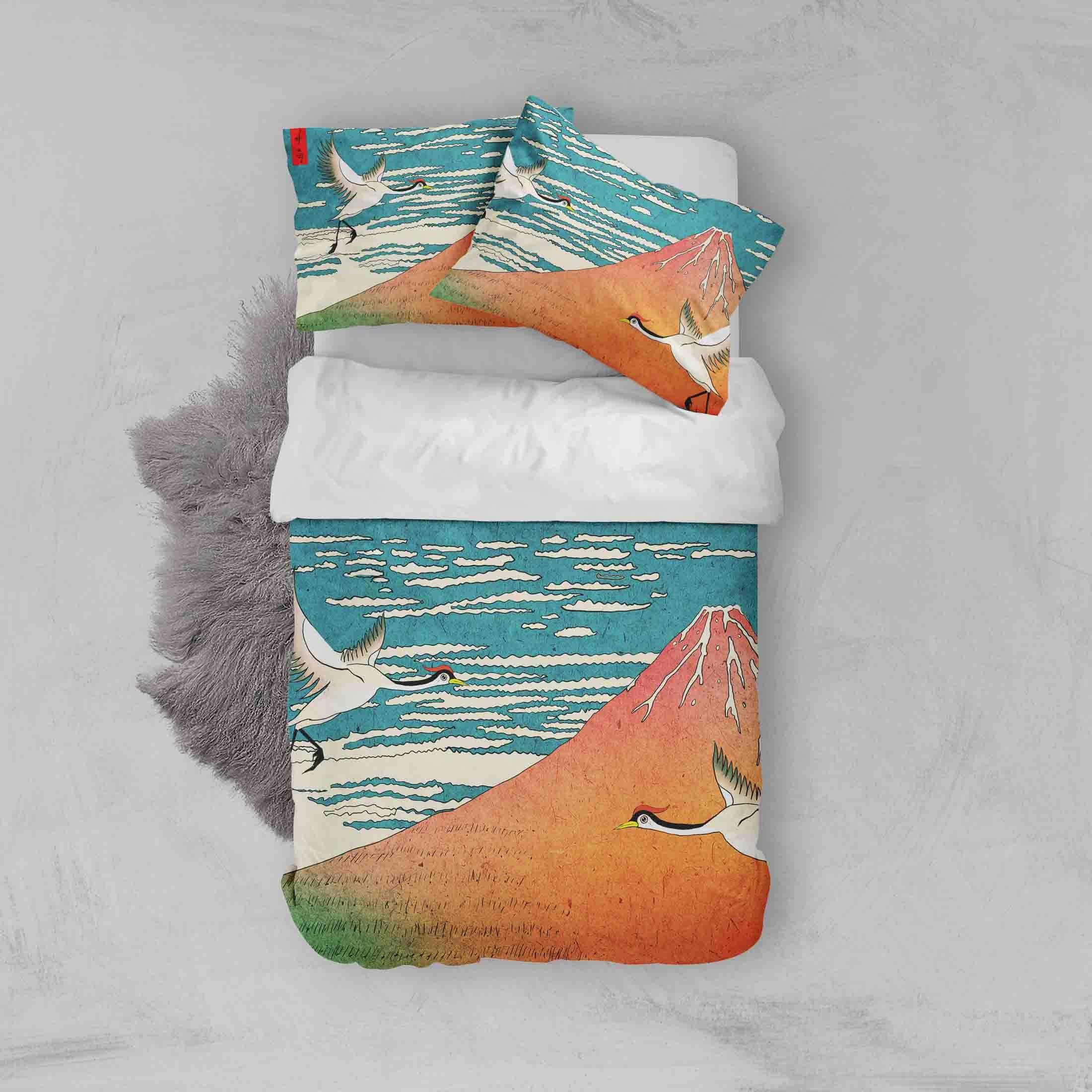 3D White Crane Sea Quilt Cover Set Bedding Set Pillowcases 78- Jess Art Decoration