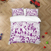 3D Cartoon Animal Dog Doodle Quilt Cover Set Bedding Set Duvet Cover Pillowcases 73- Jess Art Decoration