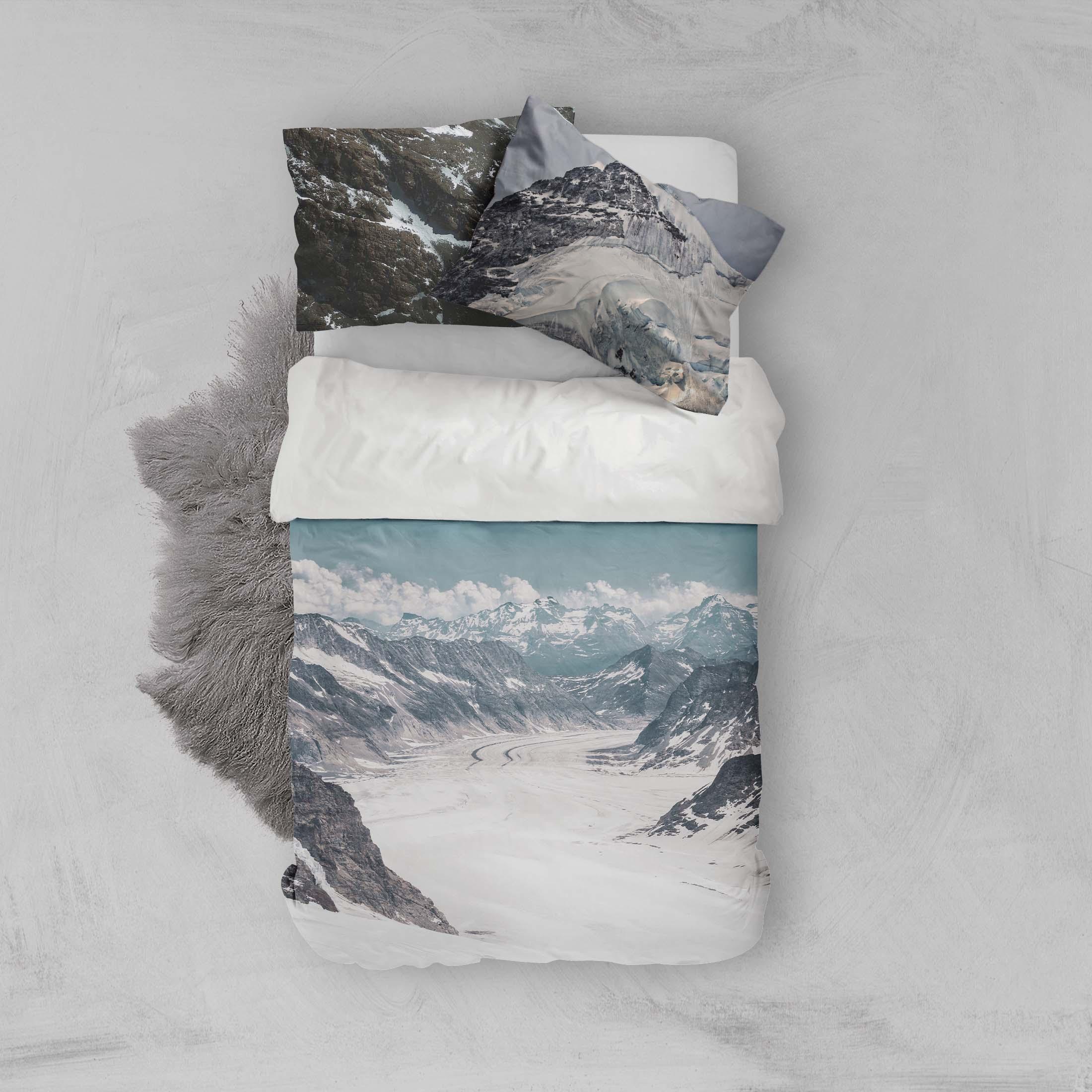 3D Snow Mountain Road Quilt Cover Set Bedding Set Pillowcases 99- Jess Art Decoration