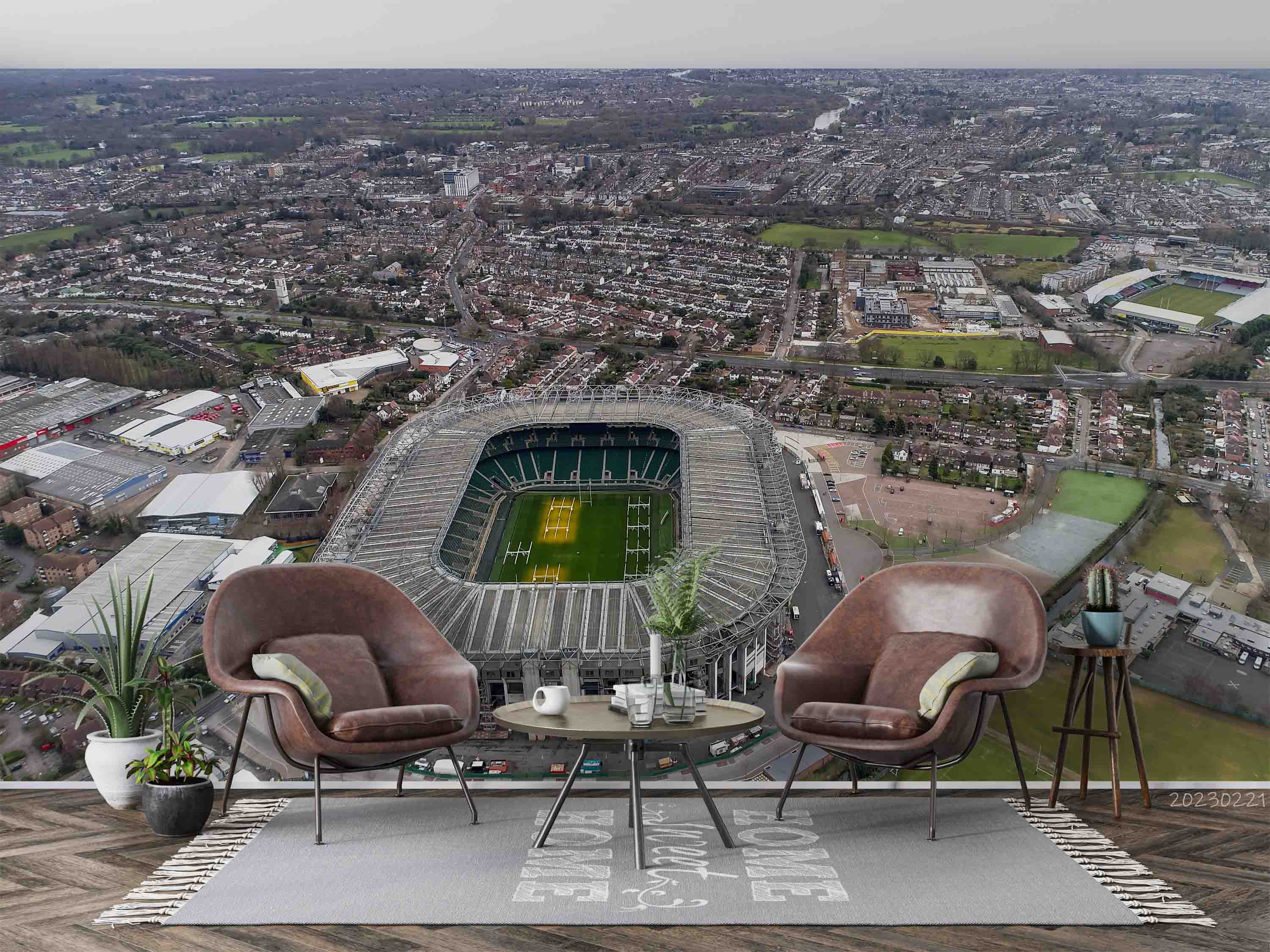 3D Twickenham Rugby Stadium Wall Mural Wallpaper GD 1454- Jess Art Decoration