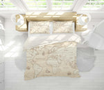 3D Retro World Map Quilt Cover Set Bedding Set Pillowcases 57- Jess Art Decoration