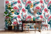 3D Giant Tropical Floral colourful tropical flower mural wall mural wallpaper for dining room