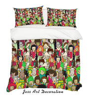 3D Graffiti Colorful Figure Quilt Cover Set Bedding Set Duvet Cover Pillowcases LXL- Jess Art Decoration