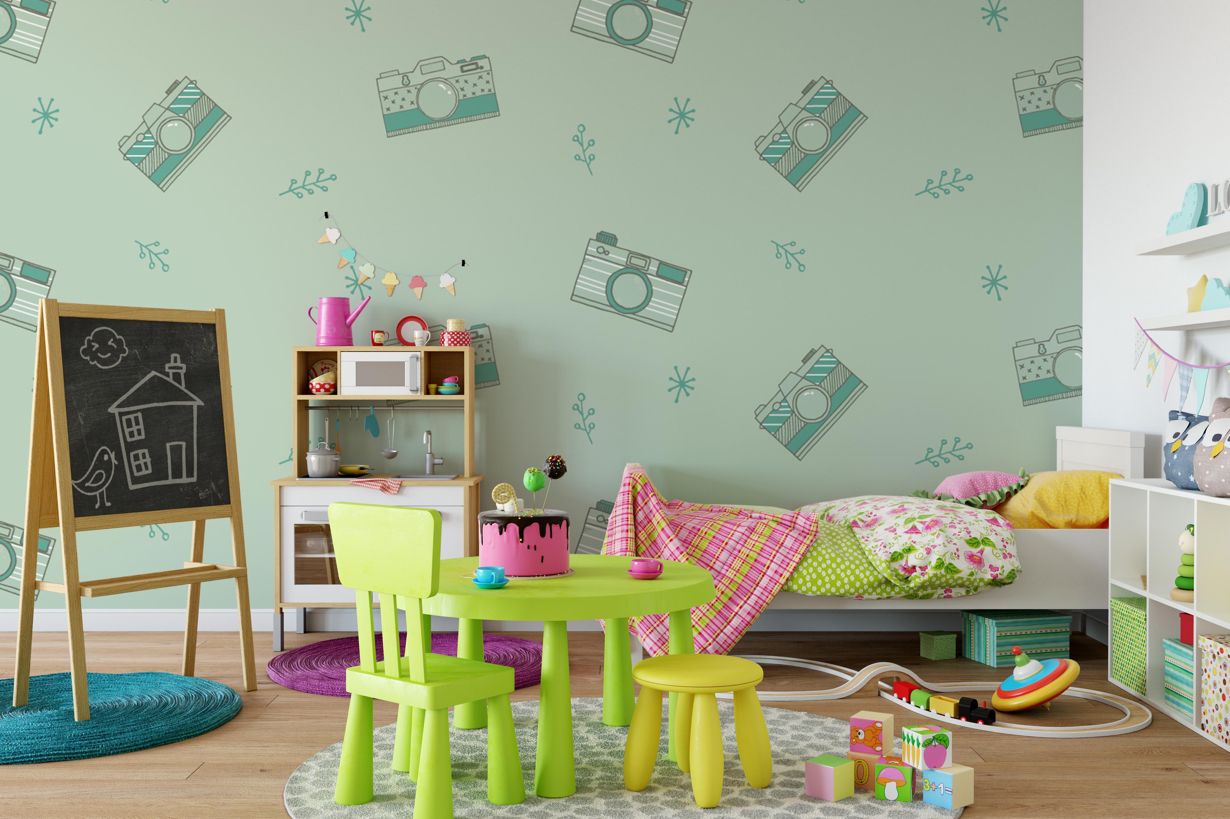 3D Green Camera Wall Mural Wallpaper 57- Jess Art Decoration