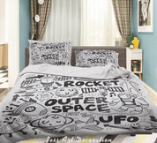 3D Planet  Astronaut Spaceship Quilt Cover Set Bedding Set Duvet Cover Pillowcases WJ 9374- Jess Art Decoration