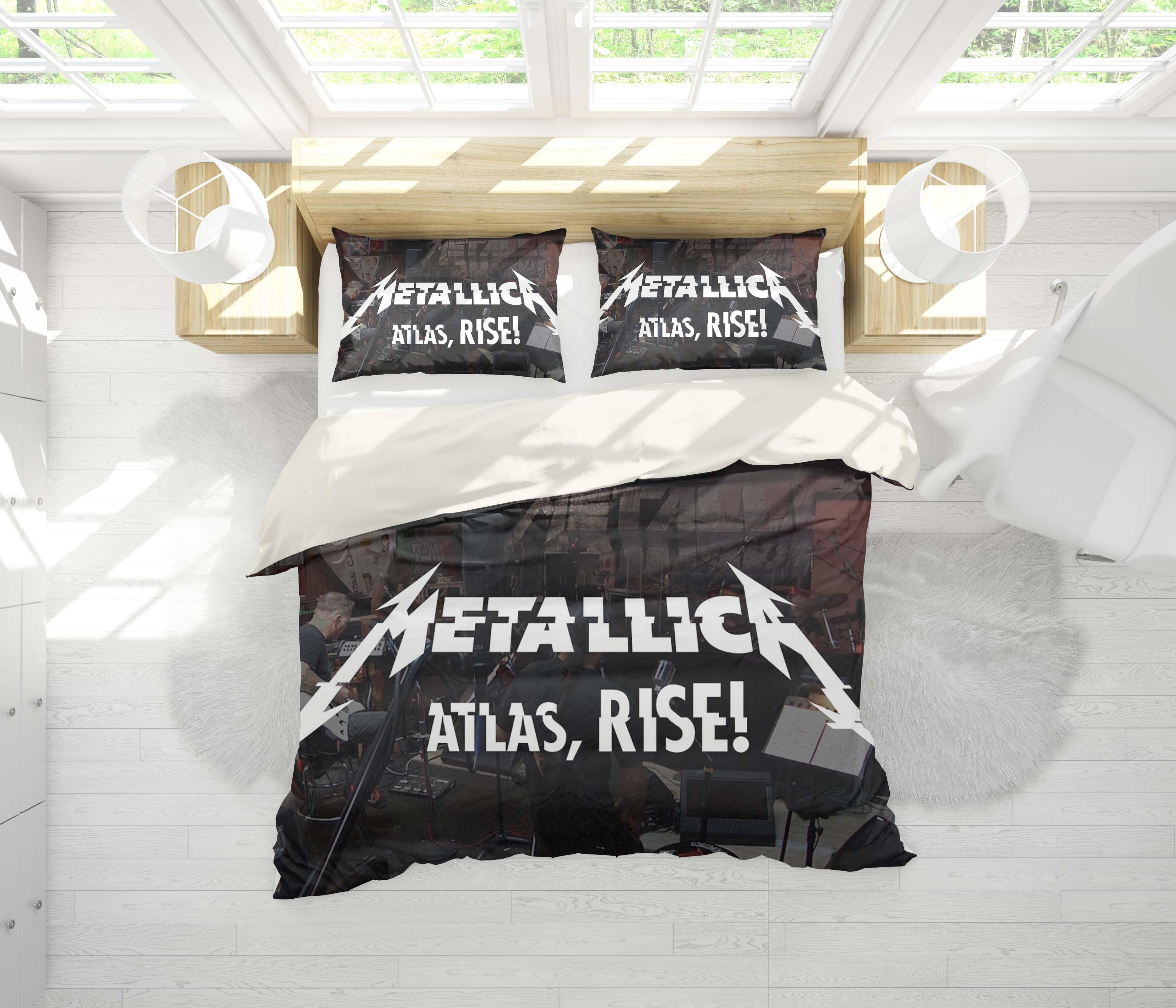 3D Metallica Rock Band Quilt Cover Set Bedding Set Pillowcases 30- Jess Art Decoration