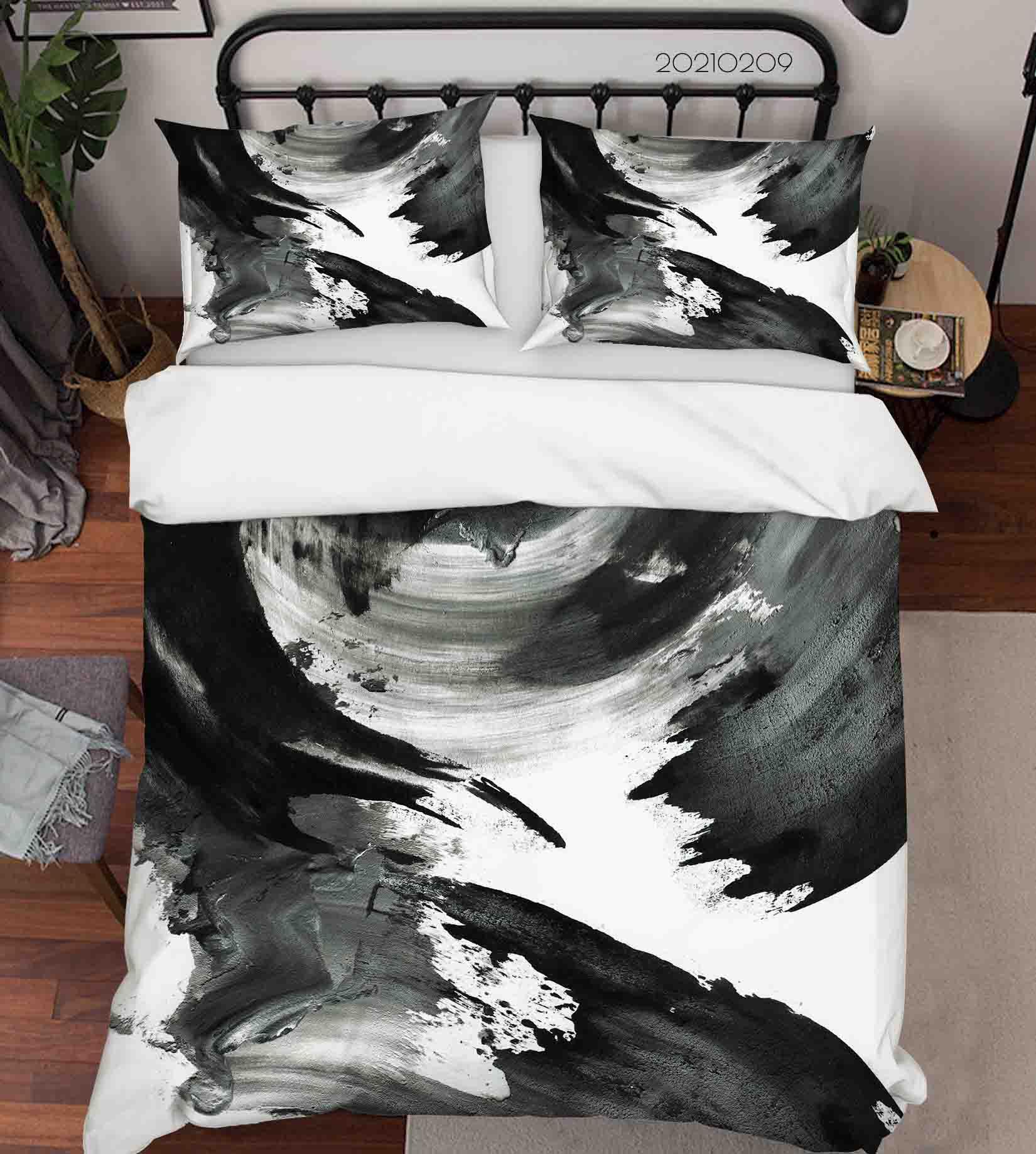 3D Abstract Ink Painting Quilt Cover Set Bedding Set Duvet Cover Pillowcases 302- Jess Art Decoration