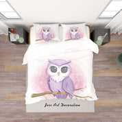 3D White Owl Quilt Cover Set Bedding Set Duvet Cover Pillowcases SF83- Jess Art Decoration