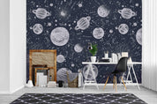 3D Space Saturn Nebula Planet Star Wall Mural Wallpaper LXL 665- Jess Art Decoration