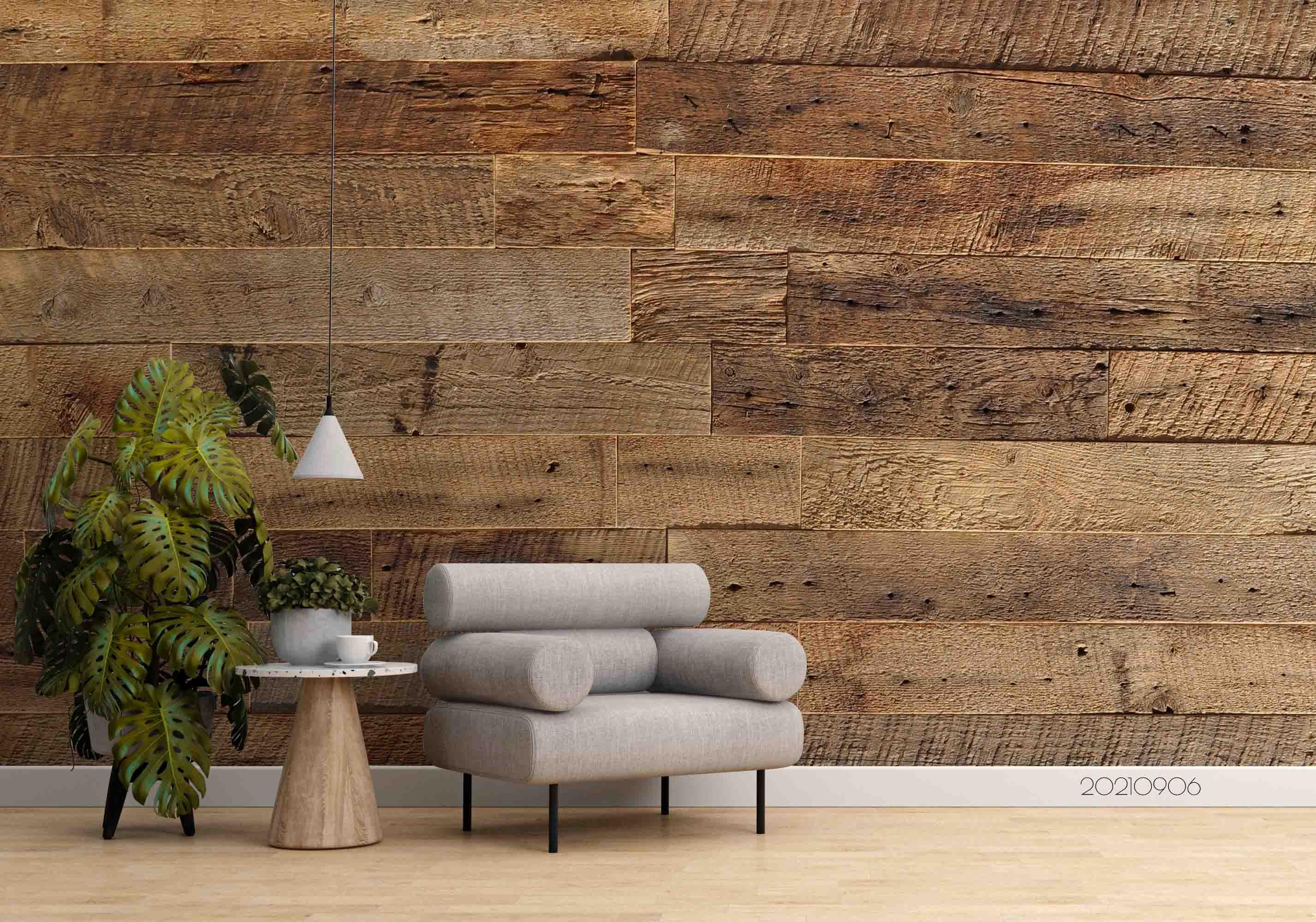 3D Brown Wood Board Texture Wall Mural Wallpaper LQH 599- Jess Art Decoration