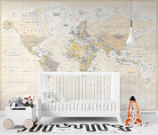 3D World Map Wall Mural Wallpaper LQH 551- Jess Art Decoration