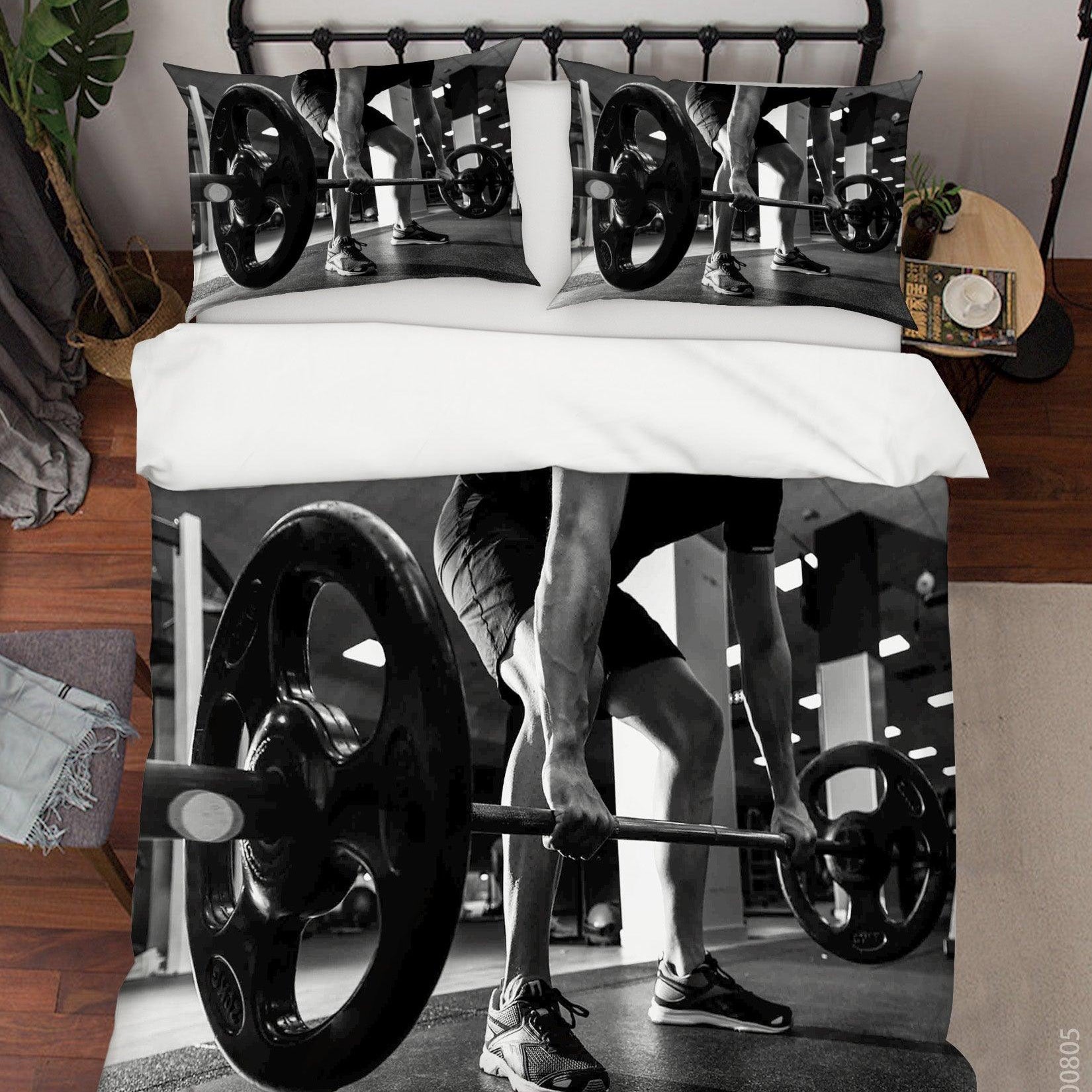 3D Strength Barbell Quilt Cover Set Bedding Set Duvet Cover Pillowcases LXL 84- Jess Art Decoration