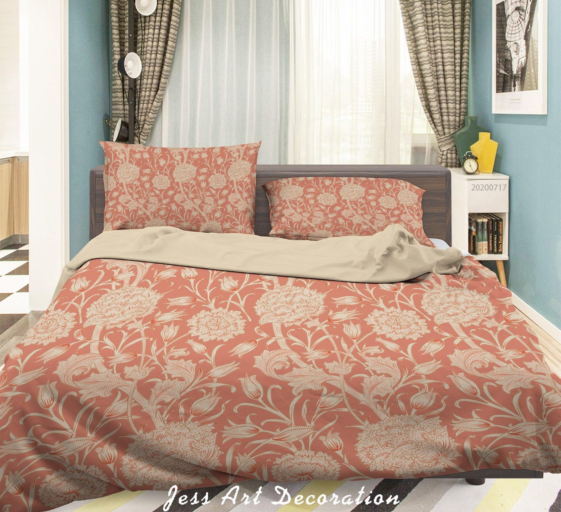 3D Vintage Floral Quilt Cover Set Bedding Set Duvet Cover Pillowcases WJ 1610- Jess Art Decoration