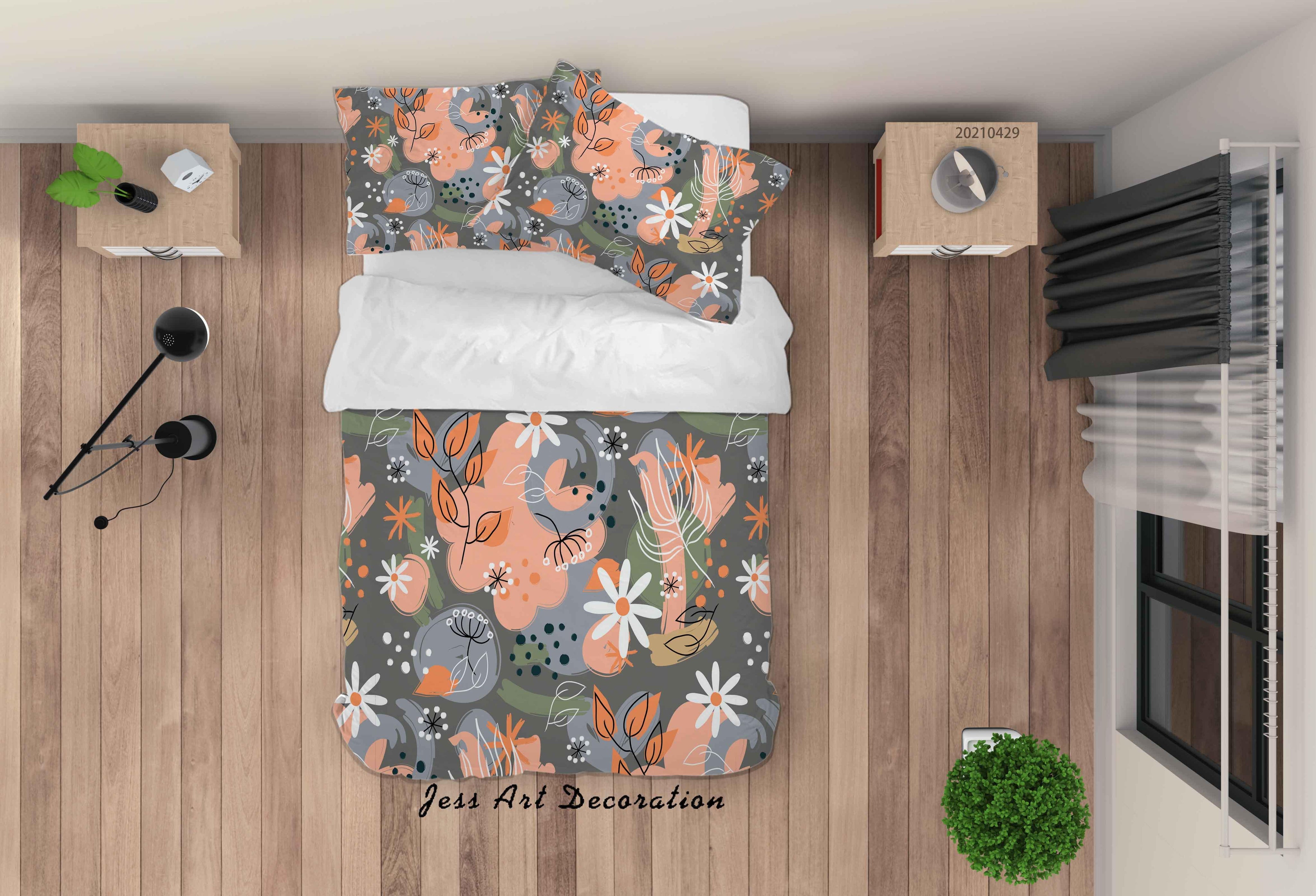 3D Abstract Color Floral Quilt Cover Set Bedding Set Duvet Cover Pillowcases 230- Jess Art Decoration