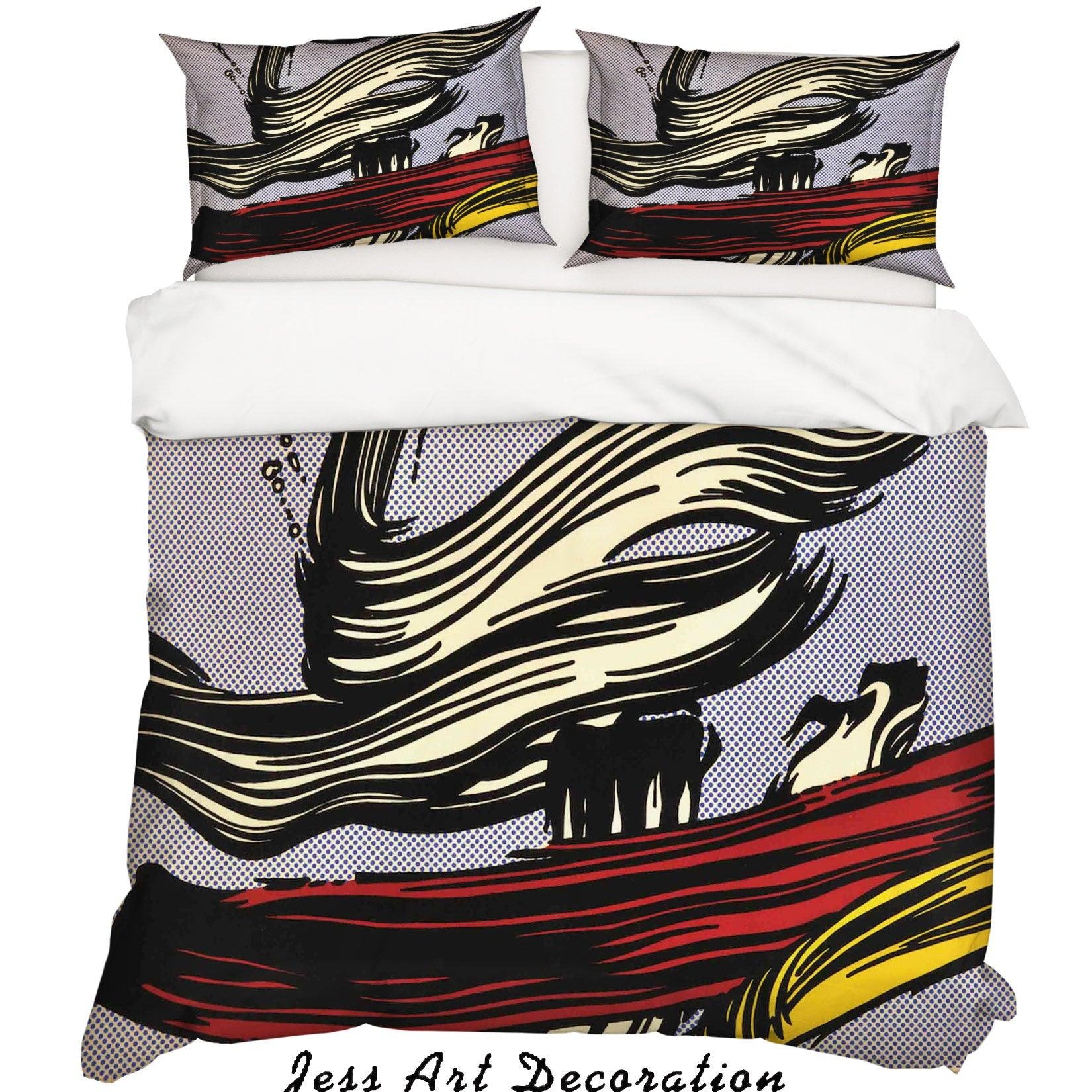 3D Abstract Colorful Quilt Cover Set Bedding Set Duvet Cover Pillowcases LXL- Jess Art Decoration