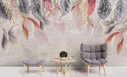 3D Hand Drawn Floral Leaves Wall Mural Wallpaper LQH 111- Jess Art Decoration
