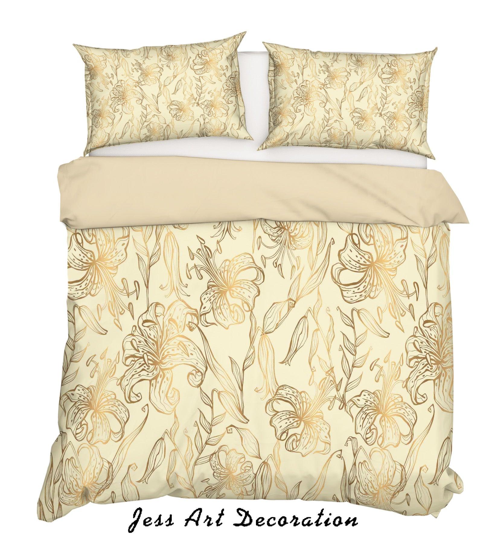 3D Floral Leaves Pattern Quilt Cover Set Bedding Set Duvet Cover Pillowcases WJ 6842- Jess Art Decoration