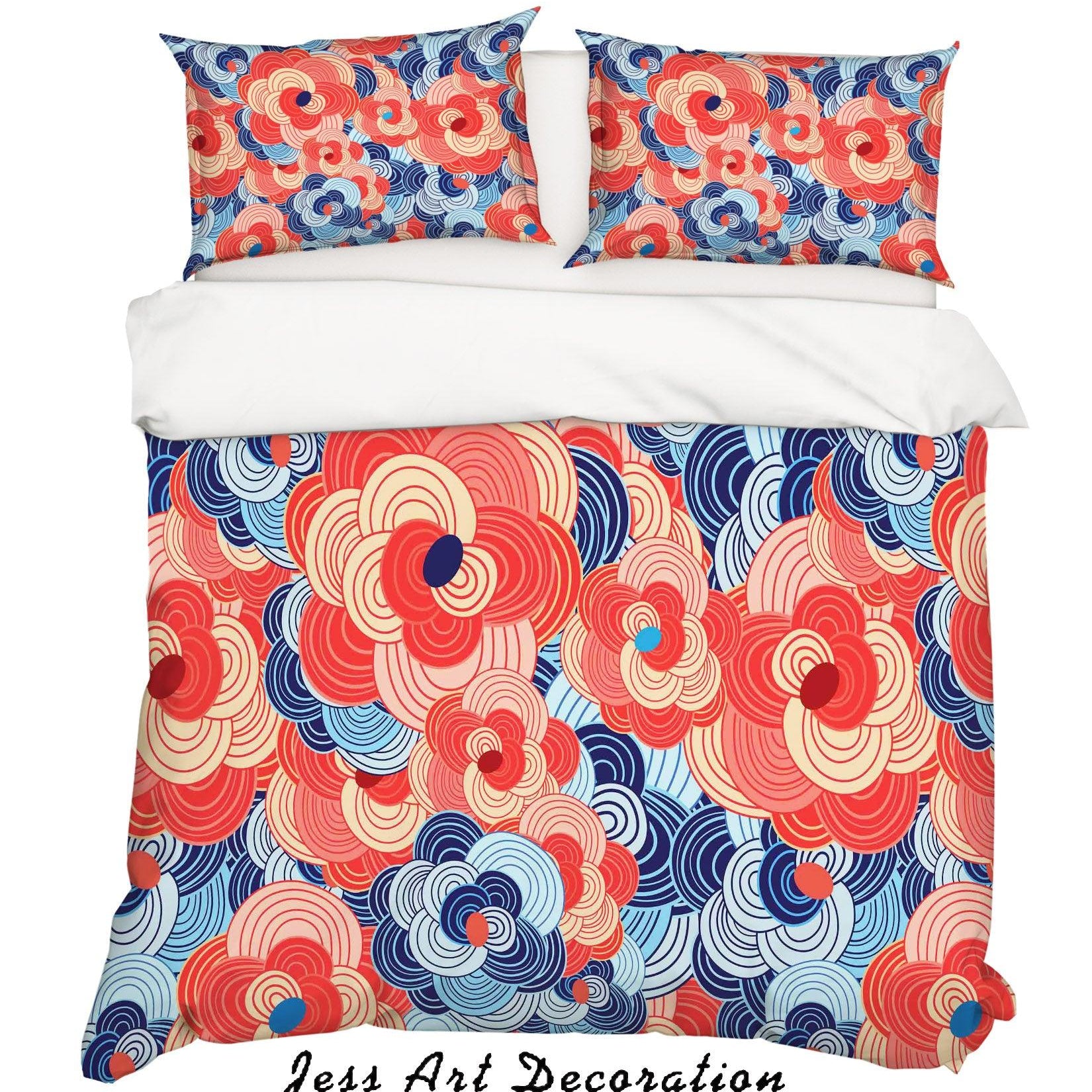 3D Watercolor Abstract Floral Quilt Cover Set Bedding Set Pillowcases 03- Jess Art Decoration