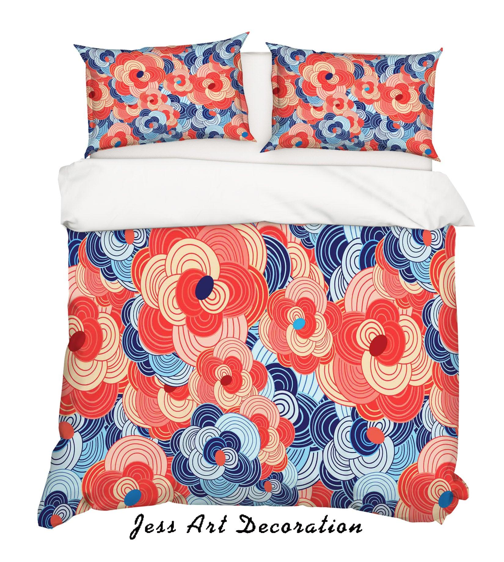 3D Watercolor Abstract Floral Quilt Cover Set Bedding Set Pillowcases 03- Jess Art Decoration