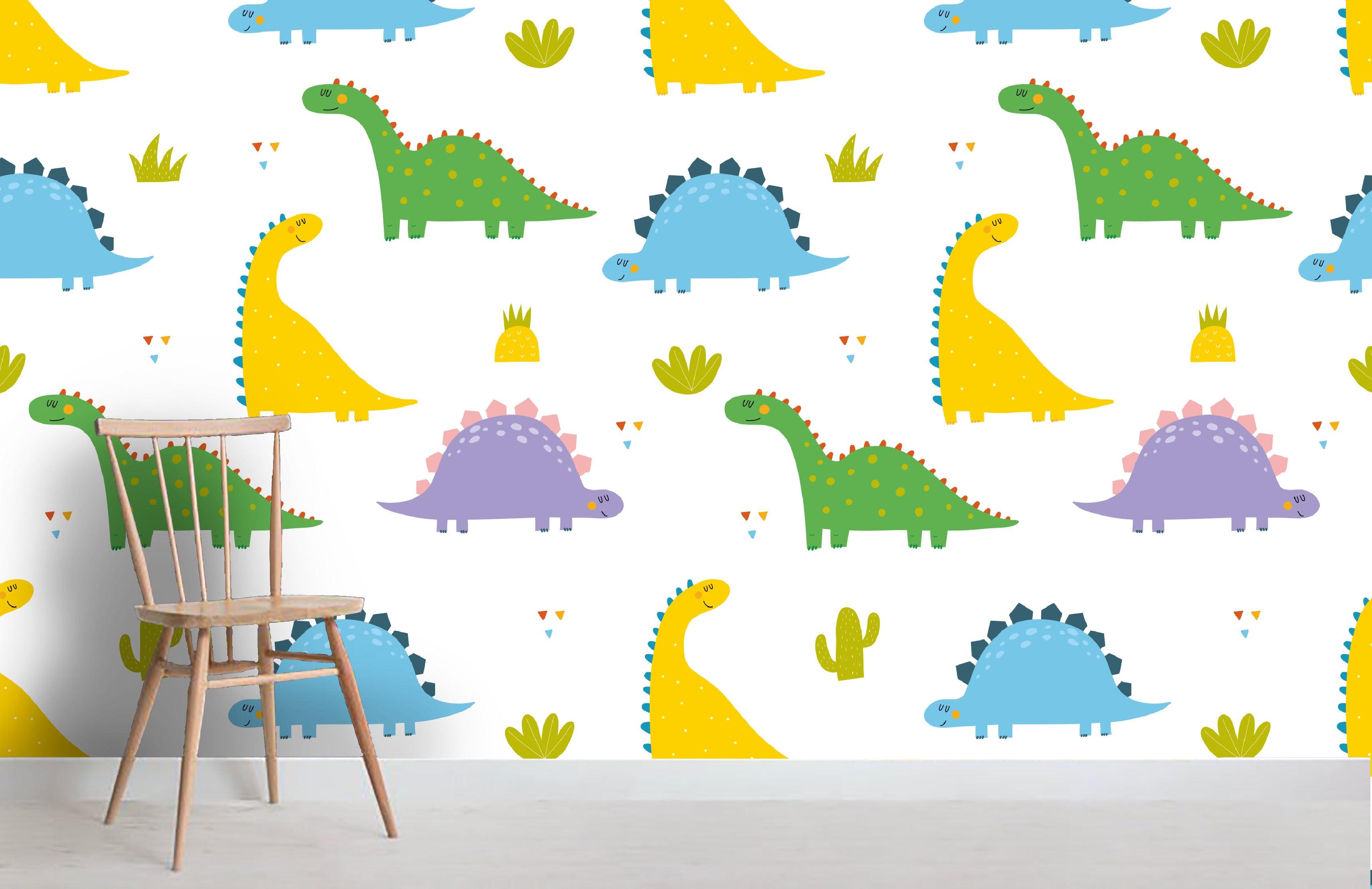 3D Color Cartoon Dinosaur Wall Mural Wallpaper 88- Jess Art Decoration