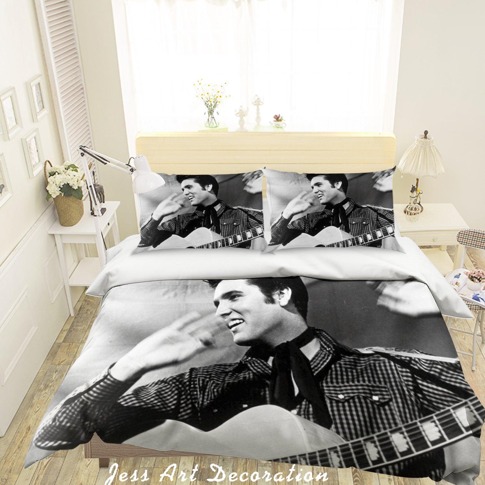 3D Rock Elvis Presley Quilt Cover Set Bedding Set Pillowcases 32- Jess Art Decoration
