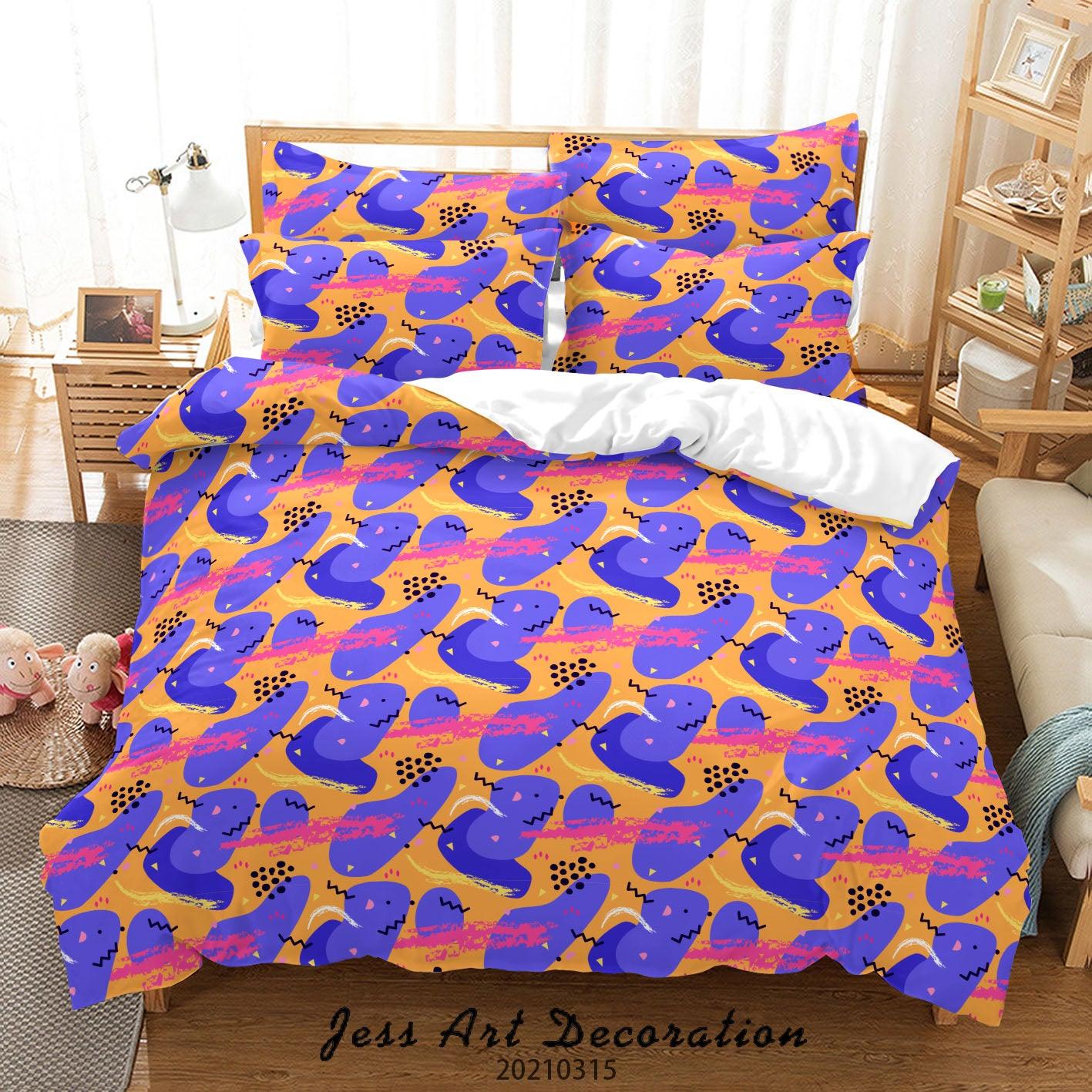 3D Abstract Blue Pattern Quilt Cover Set Bedding Set Duvet Cover Pillowcases 72- Jess Art Decoration