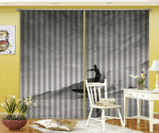 3D Huge Wave Man Surfing Black White Curtains and Drapes GD 4228- Jess Art Decoration