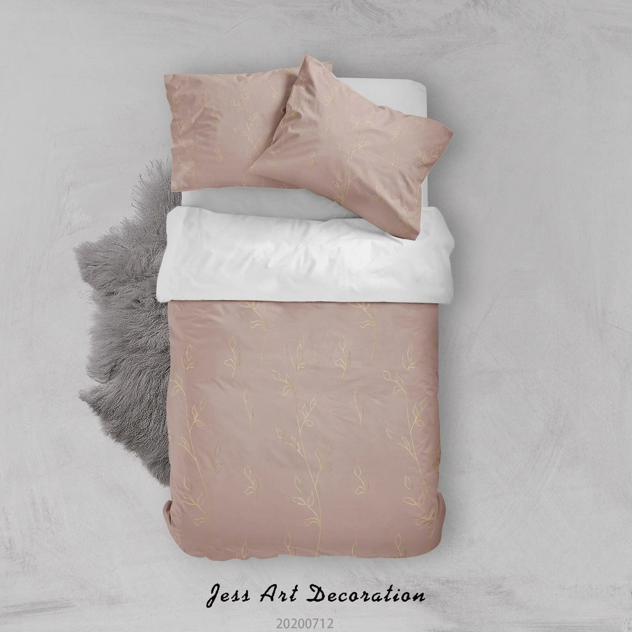 3D Abstract Vintage Pink Line Floral Pattern Quilt Cover Set Bedding Set Duvet Cover Pillowcases WJ 4116- Jess Art Decoration