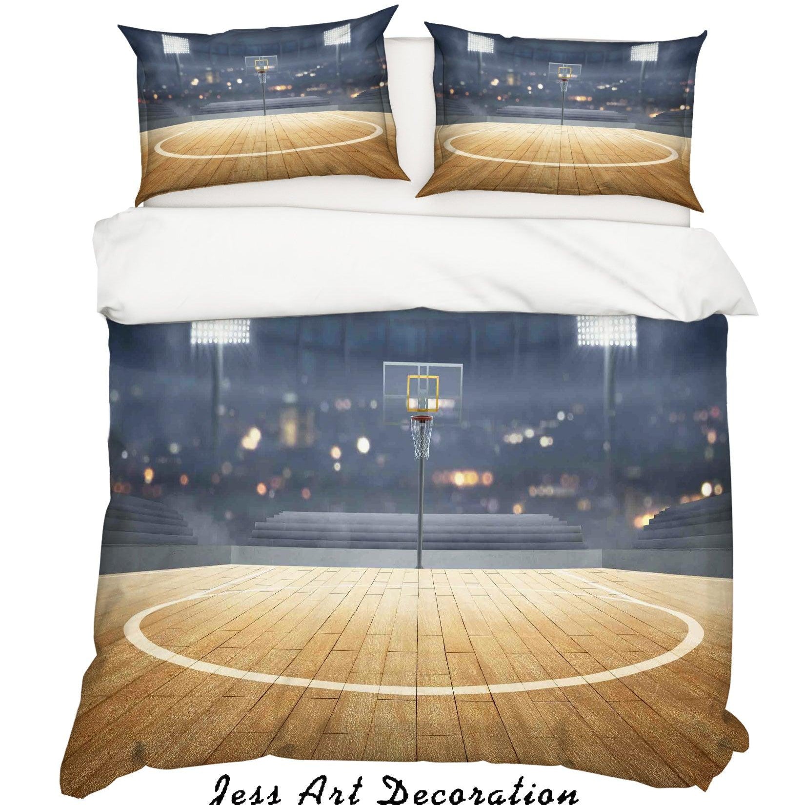3D Basketball Hall Quilt Cover Set Bedding Set Pillowcases 57- Jess Art Decoration