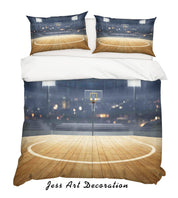 3D Basketball Hall Quilt Cover Set Bedding Set Pillowcases 57- Jess Art Decoration