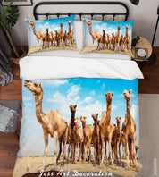 3D Camels India Meadow Quilt Cover Set Bedding Set Duvet Cover Pillowcases WJ 1912- Jess Art Decoration