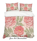 3D Pink Peony Quilt Cover Set Bedding Set Pillowcases 182- Jess Art Decoration